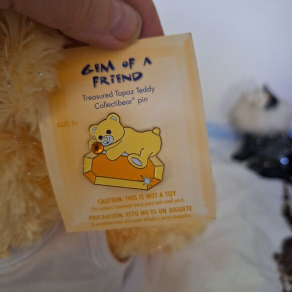 Build-A-Bear Workshop Gem of a Friend Topaz Teddy With Tag and Card - Picture 6 of 14
